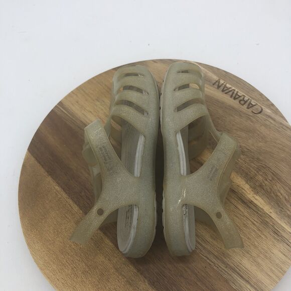 Crocs Isabella Sandals Shoes Toddler Girl 8C Gray Jelly Glitter Summer - Picture 5 of 9